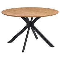 Esstisch Levin Mdf Eiche Dekor, B: 120 cm - Eichefarben/Schwarz, KONVENTIONELL, Holzwerkstoff/Metall (120/120/76cm) - MID.YOU