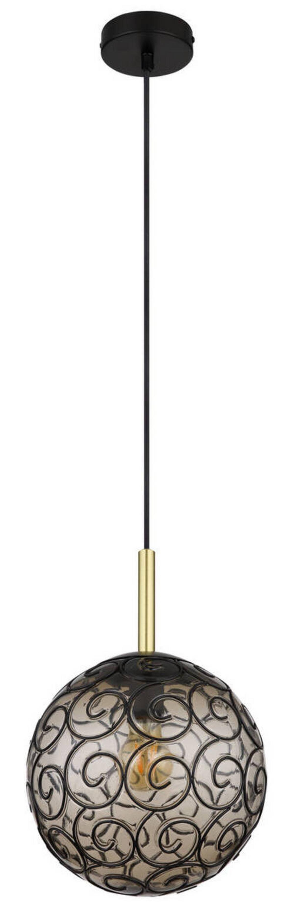 Hängeleuchte 15659h - Goldfarben/Schwarz, KONVENTIONELL, Kunststoff/Metall (25/120cm) - Globo