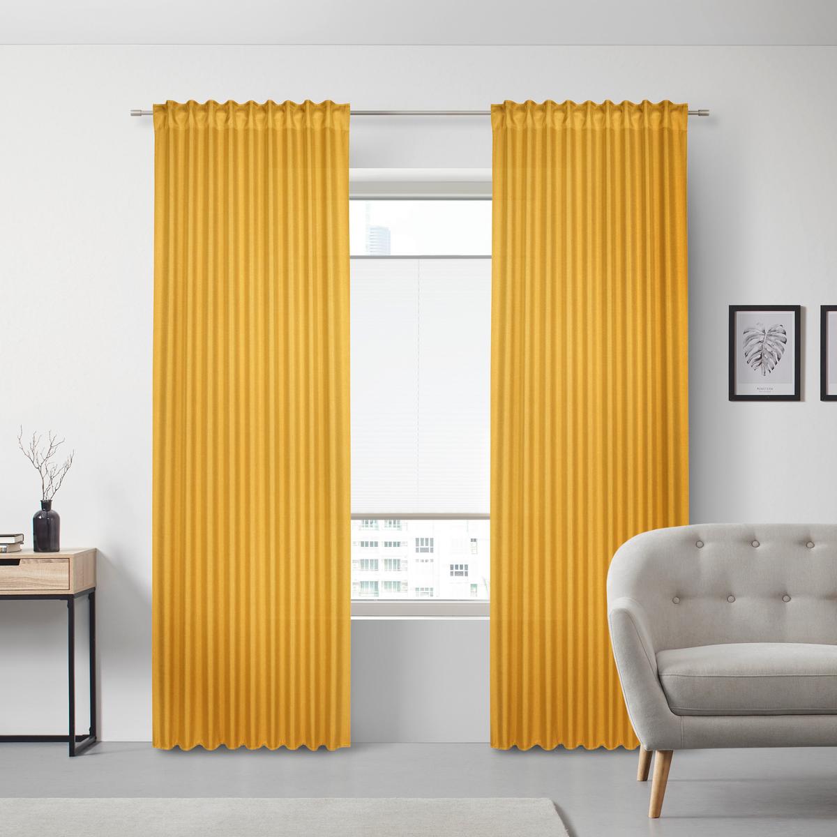 HOTOVÝ ZÁVĚS ANDI 2 KS/BAL. - žlutá, Konvenční, textil (140/245cm) - Modern Living