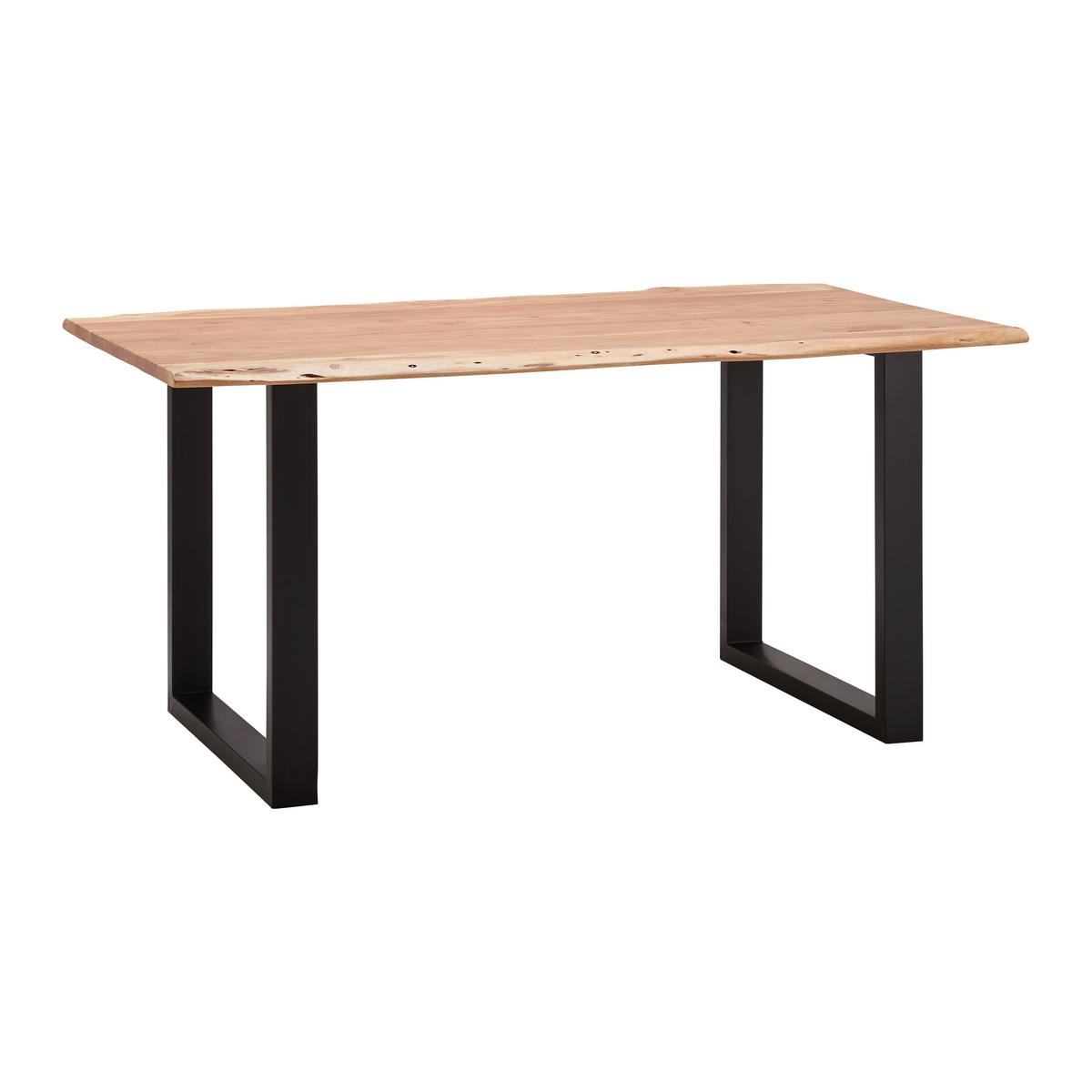 Jídelní stůl z masivu MALMO 160x85 cm - černá/barvy akácie, Moderní, kov/dřevo (160/85/76cm) - Bessagi Home
