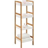 Regál biely lak - biela/prírodná farba, Modern, kompozitné drevo/prírodné materiály (36/110/33cm) - Mömax