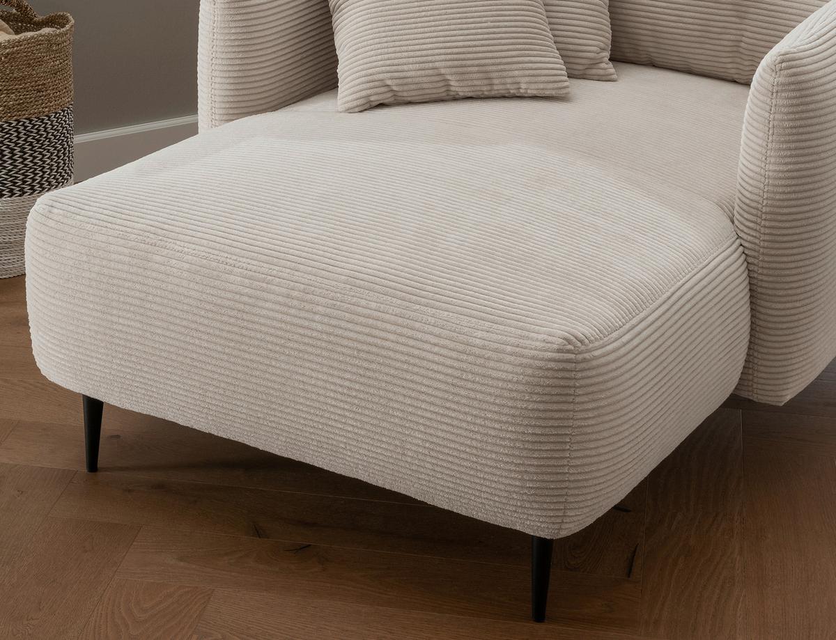 XXL-Sessel Vanilla, Beige B: 112 cm - Beige/Schwarz, Design, Textil (112/95/158cm) - Livetastic