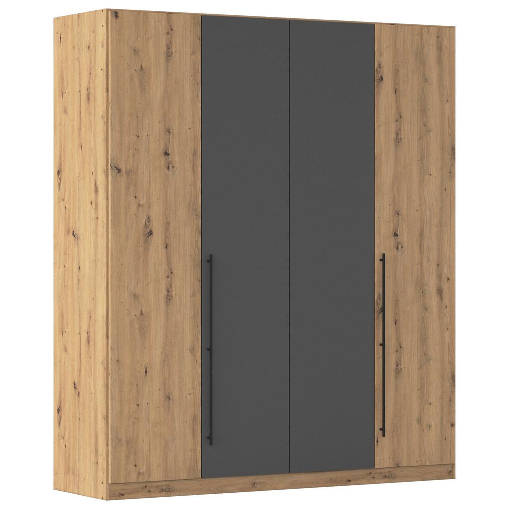 Kleiderschrank Safari Grau/Eiche Dekor B: 181cm