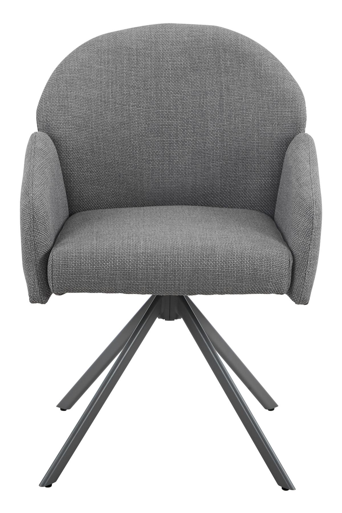 Armlehnstuhl-set Holly S 2er-Set - Grau, MODERN, Textil/Metall (56,5/84/61cm) - MID.YOU