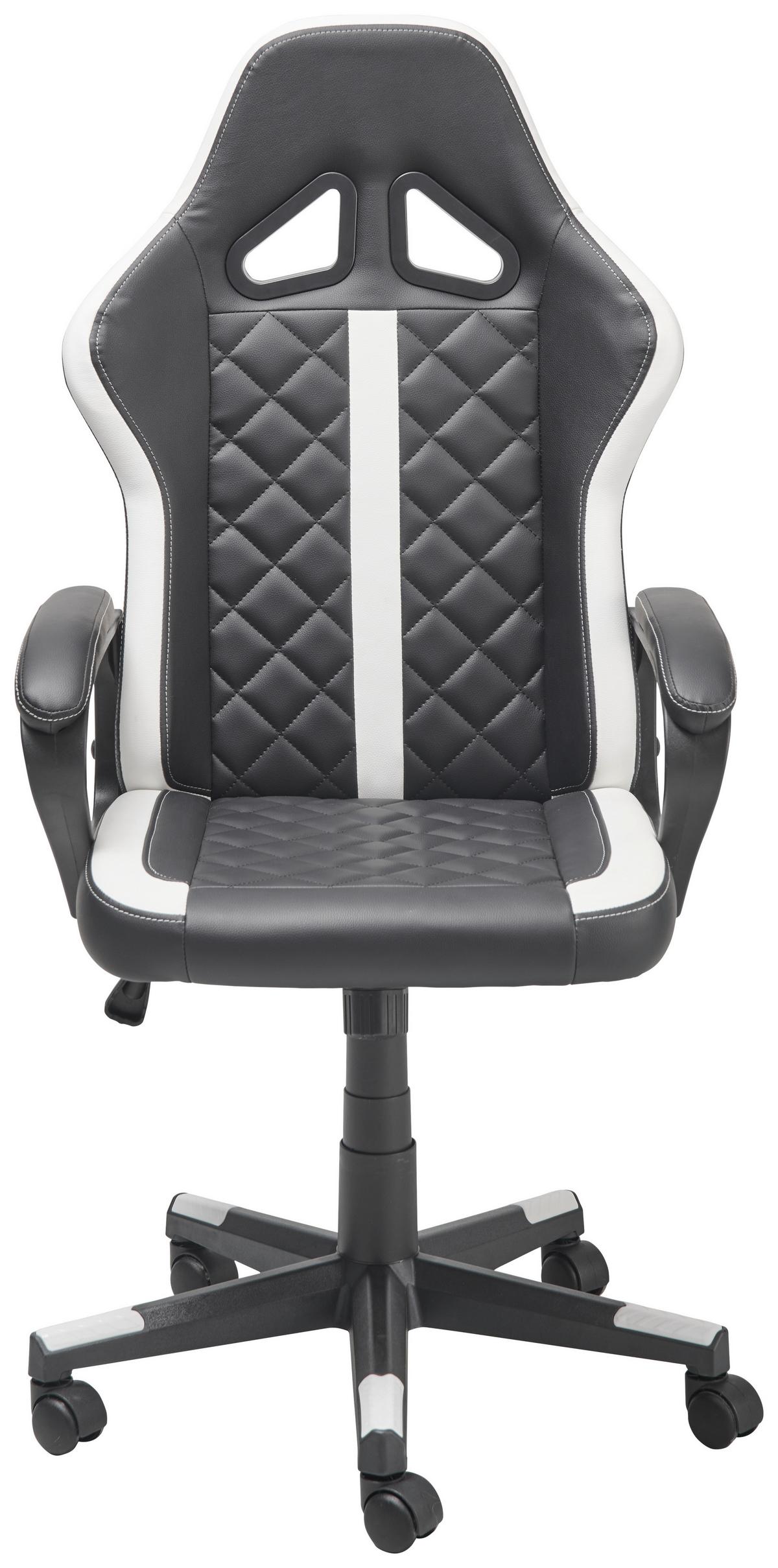 Gamingstuhl Chicago - Schwarz/Weiß, LIFESTYLE, Kunststoff/Textil (60/114-124/62cm) - MID.YOU