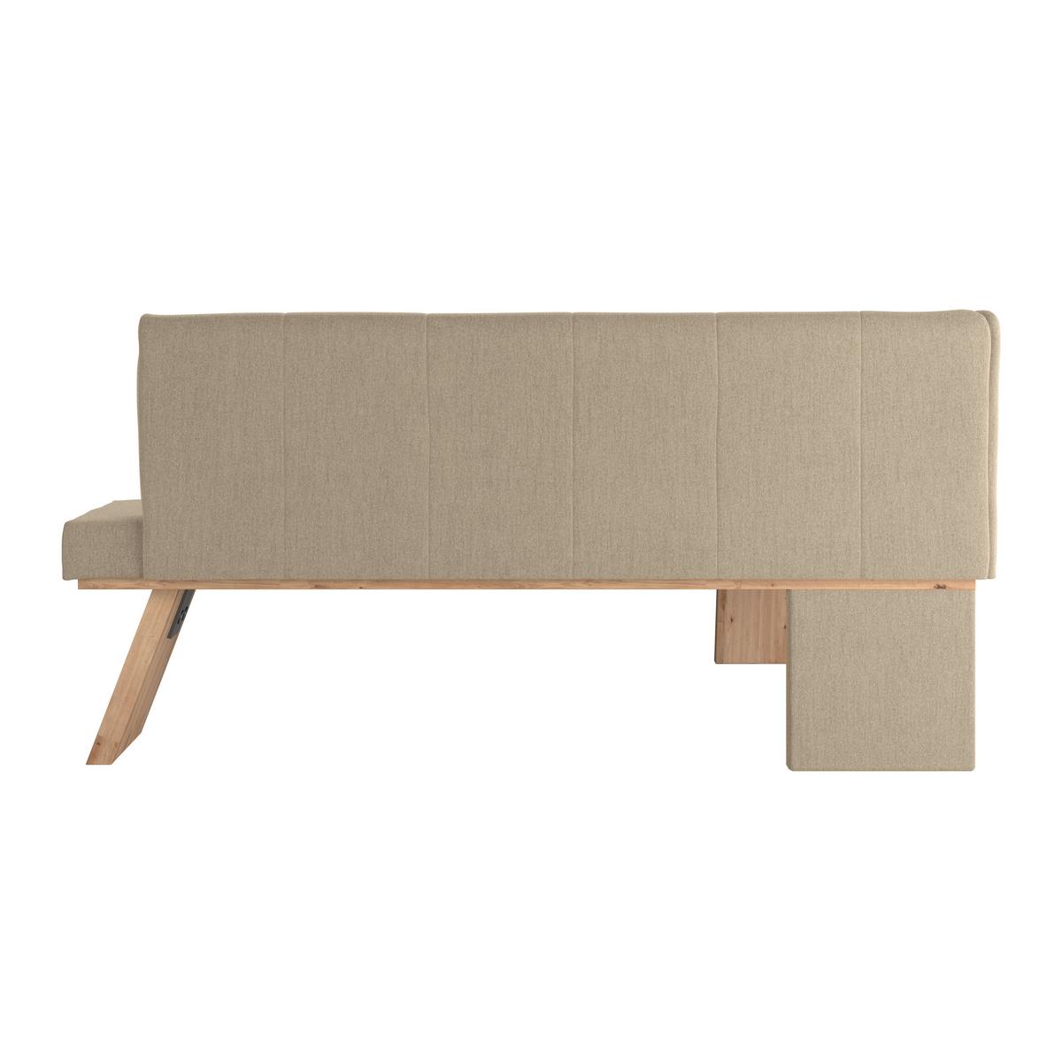 Eckbank Emma Ii Webstoff Beige, B: 140 Cm - Eichefarben/Beige, KONVENTIONELL, Holzwerkstoff/Textil (140/160cm)