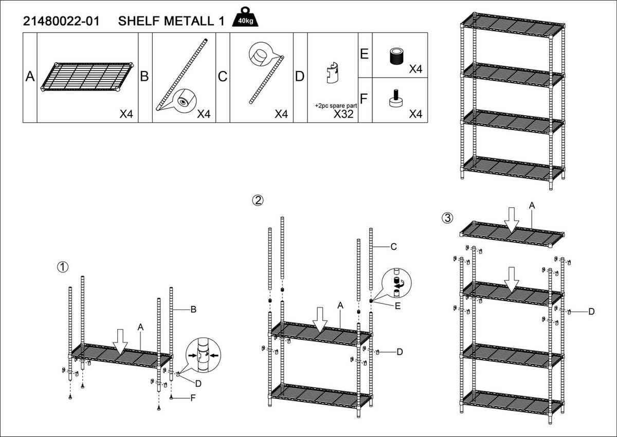 Regal Aus Metall B 90cm, Chromfarben - Chromfarben, MODERN, Metall (90/151,5/35cm)