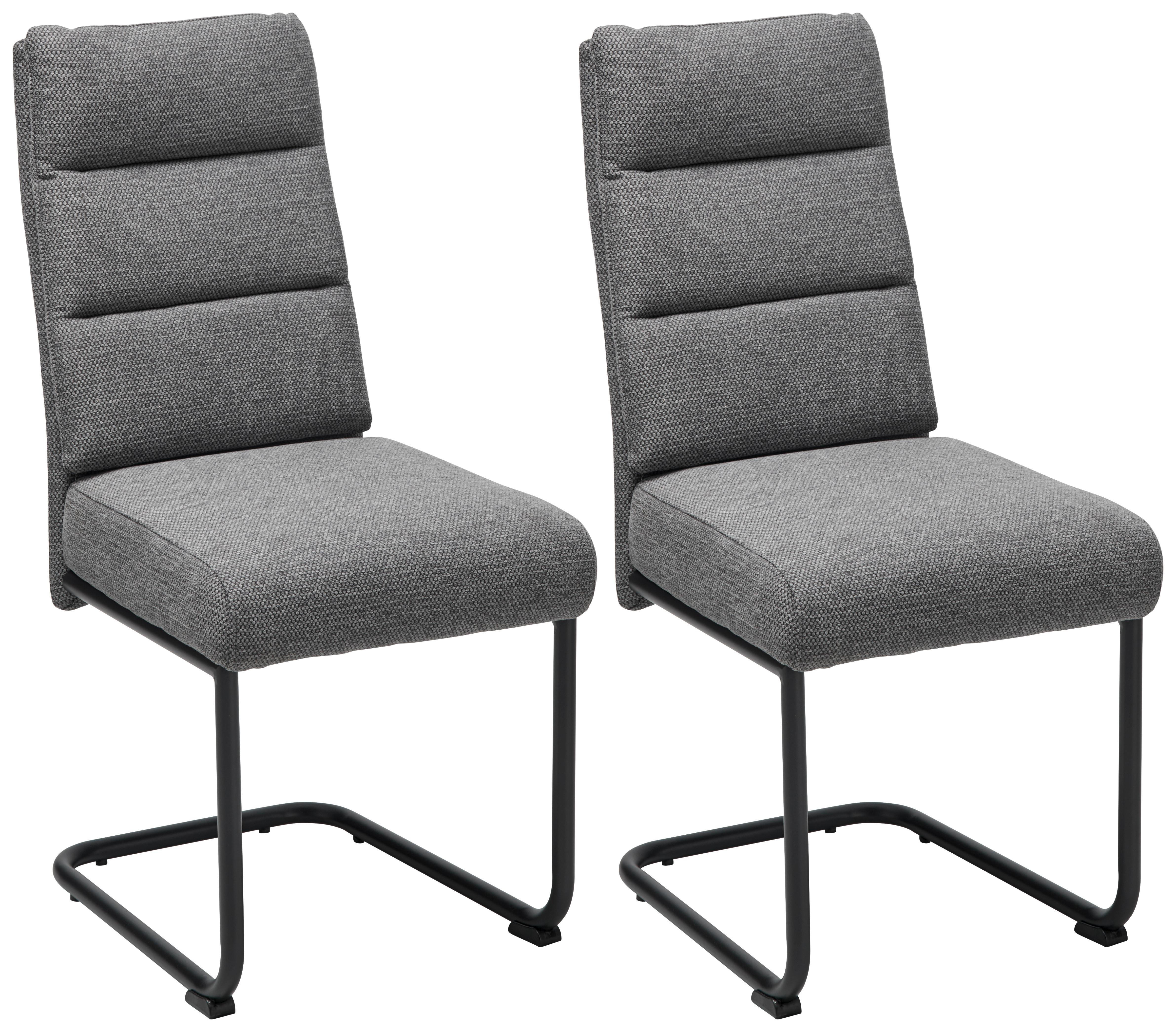 Schwingstuhl-Set Hilal - Dunkelgrau/Schwarz, LIFESTYLE, Holz/Textil (45/94/62cm) - MID.YOU