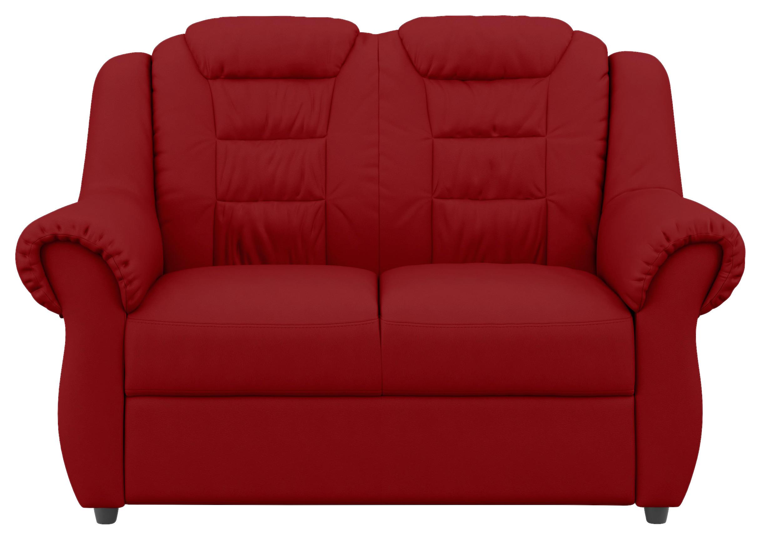 2-Sitzer-Sofa Boston Rot Lederlook - Rot/Schwarz, KONVENTIONELL, Textil (145/102/101cm) - Livetastic