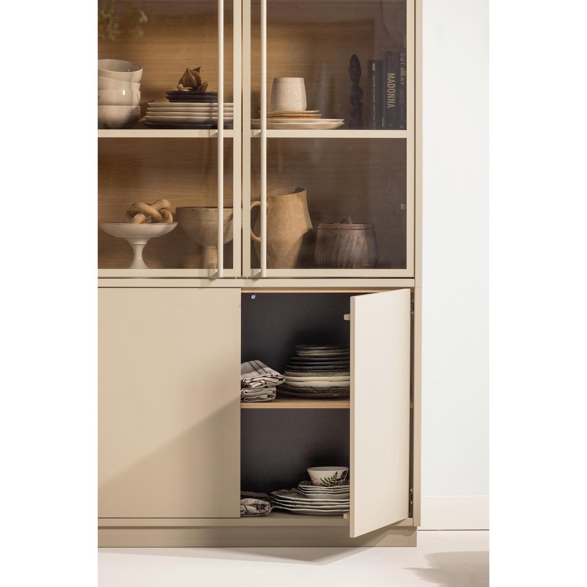 Regal Casa Schlammfarben B: 101 cm - Schlammfarben, Design, Glas/Holz (101/236/40cm) - Livetastic