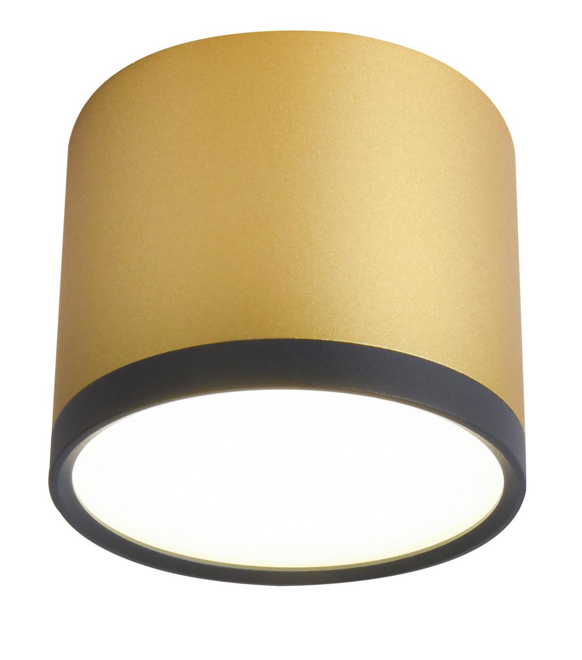 LED-Deckenleuchte Ø 8,8 cm 1-Flammig, Schwarz/Golden - Design, Metall (8.8/8.8/7.5cm)