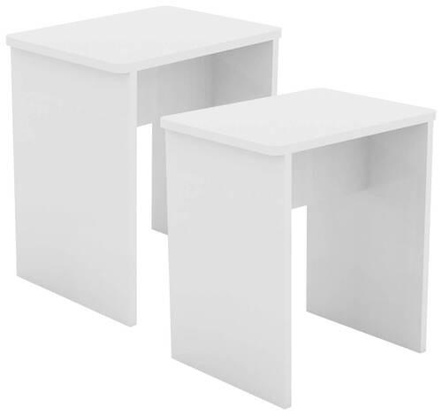 Hocker Esal Weiß B: 40 cm Esal - Weiß, MODERN, Holzwerkstoff (40/45/30cm) - MID.YOU