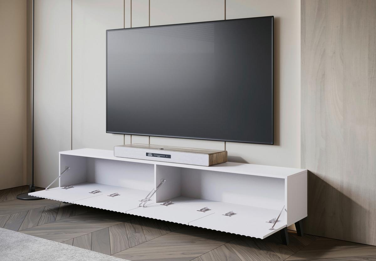Nízka komoda PHUKET š: 190 cm - čierna/biela, Design, kompozitné drevo/plast (190/42/32,5cm) - Livetastic