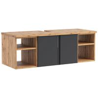 Hängender Waschbecken- Unterschrank Arosa B: 120 Cm - Eiche Wotan/Grau, MODERN, Holzwerkstoff (120/41/47cm) - Held