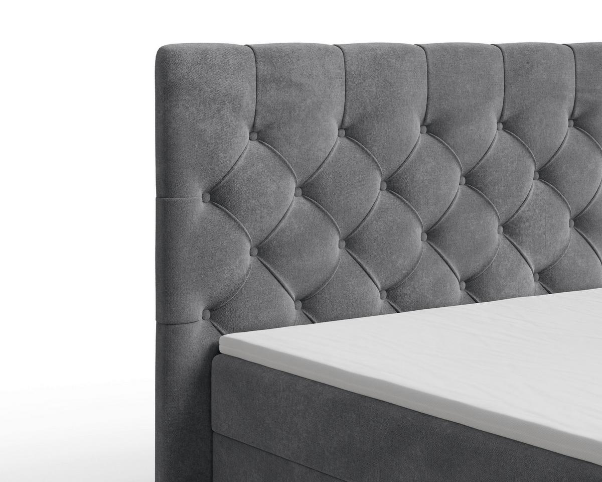 BOXBETT Karo Anthrazit 140x200cm - Anthrazit/Schwarz, MODERN, Holz/Kunststoff (140/200cm) - MID.YOU