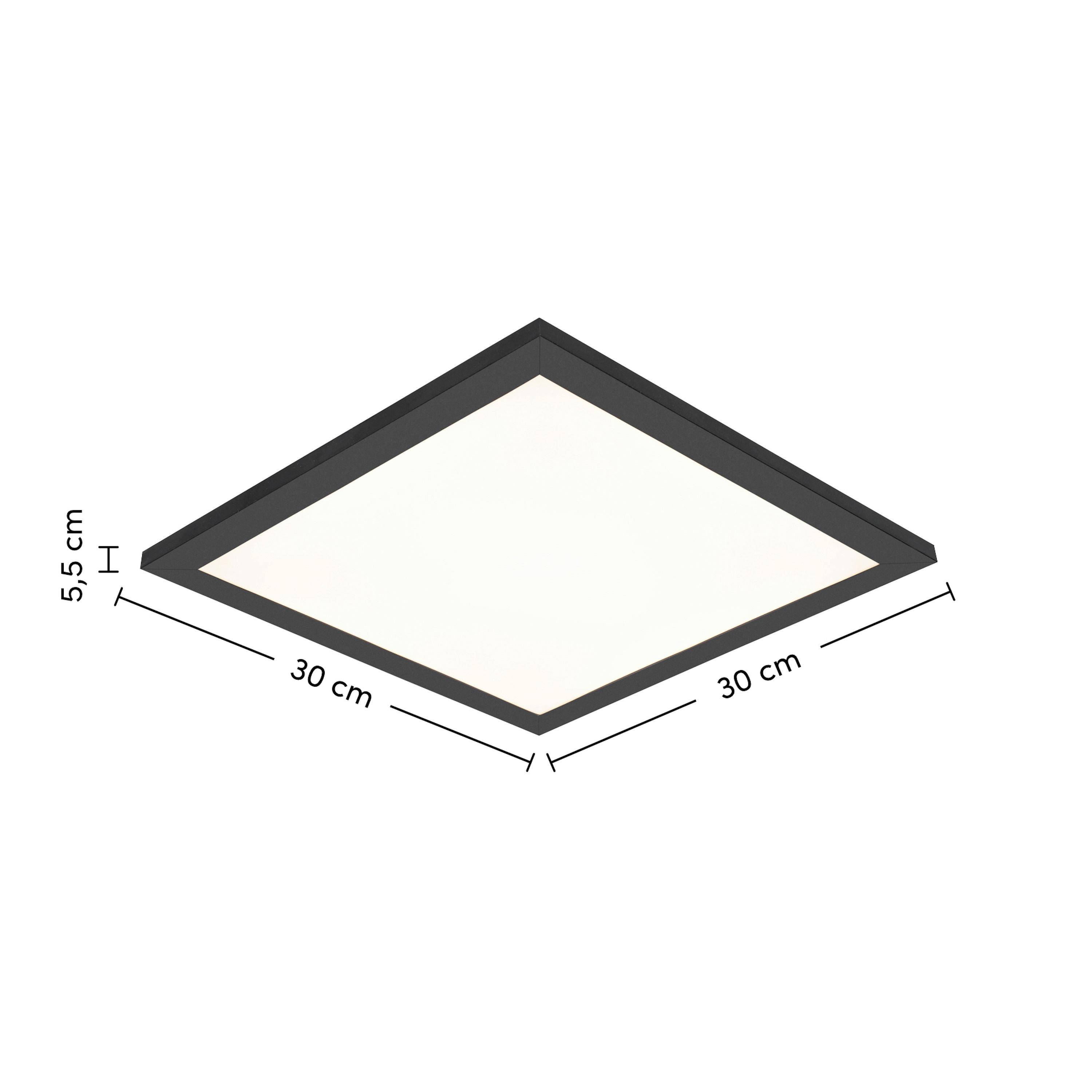 STROPNÉ LED SVIETIDLO JUO - čierna/biela, Modern, kov/plast (30/30/5,5cm) - Mömax