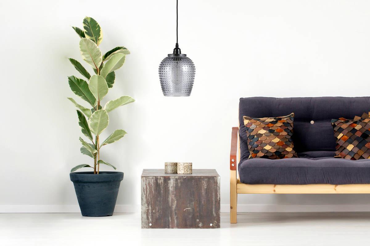 Hängeleuchte Riva H: 27 cm 1-Flammig - Grau, Trend, Glas (18/27/18cm) - Kayoom