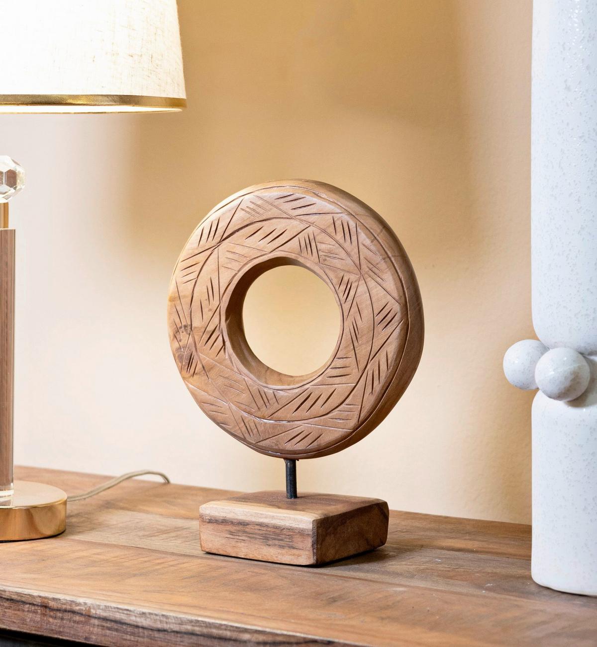 Skulptur Doeat Teak, Braun B: 20 cm - Braun, Basics, Holz (20/28/10cm)