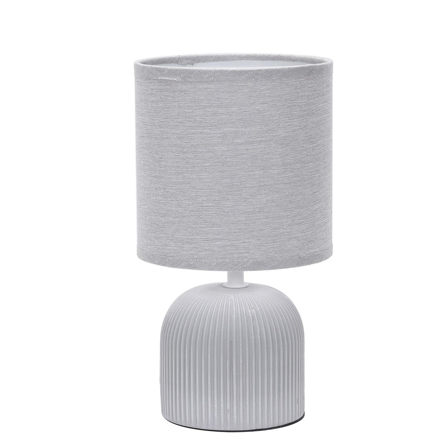 Tischleuchte Grau D: 15 Cm 6w - Grau, Design, Keramik/Textil (15/28cm)