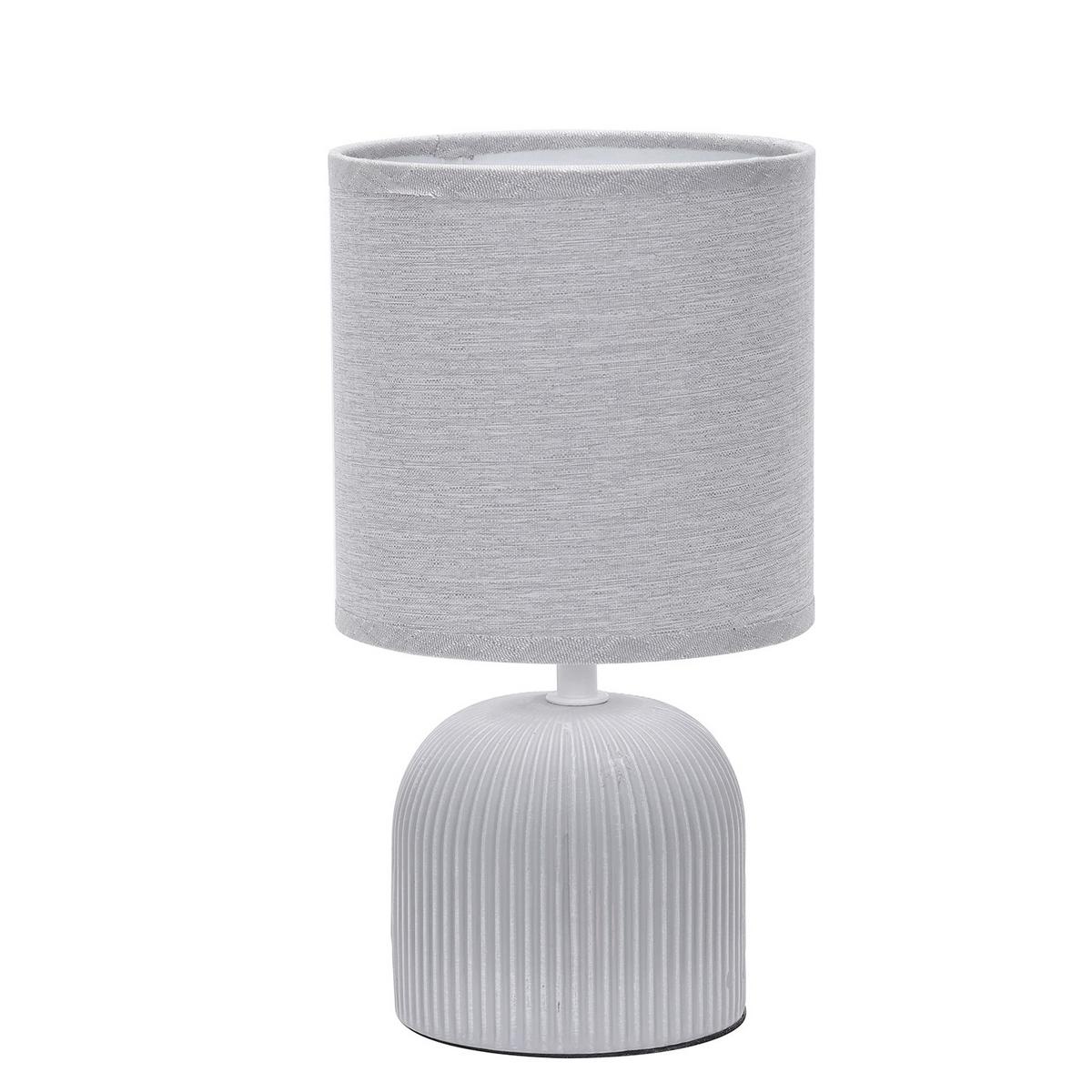 Tischleuchte Grau D: 15 Cm 6w - Grau, Design, Keramik/Textil (15/28cm)