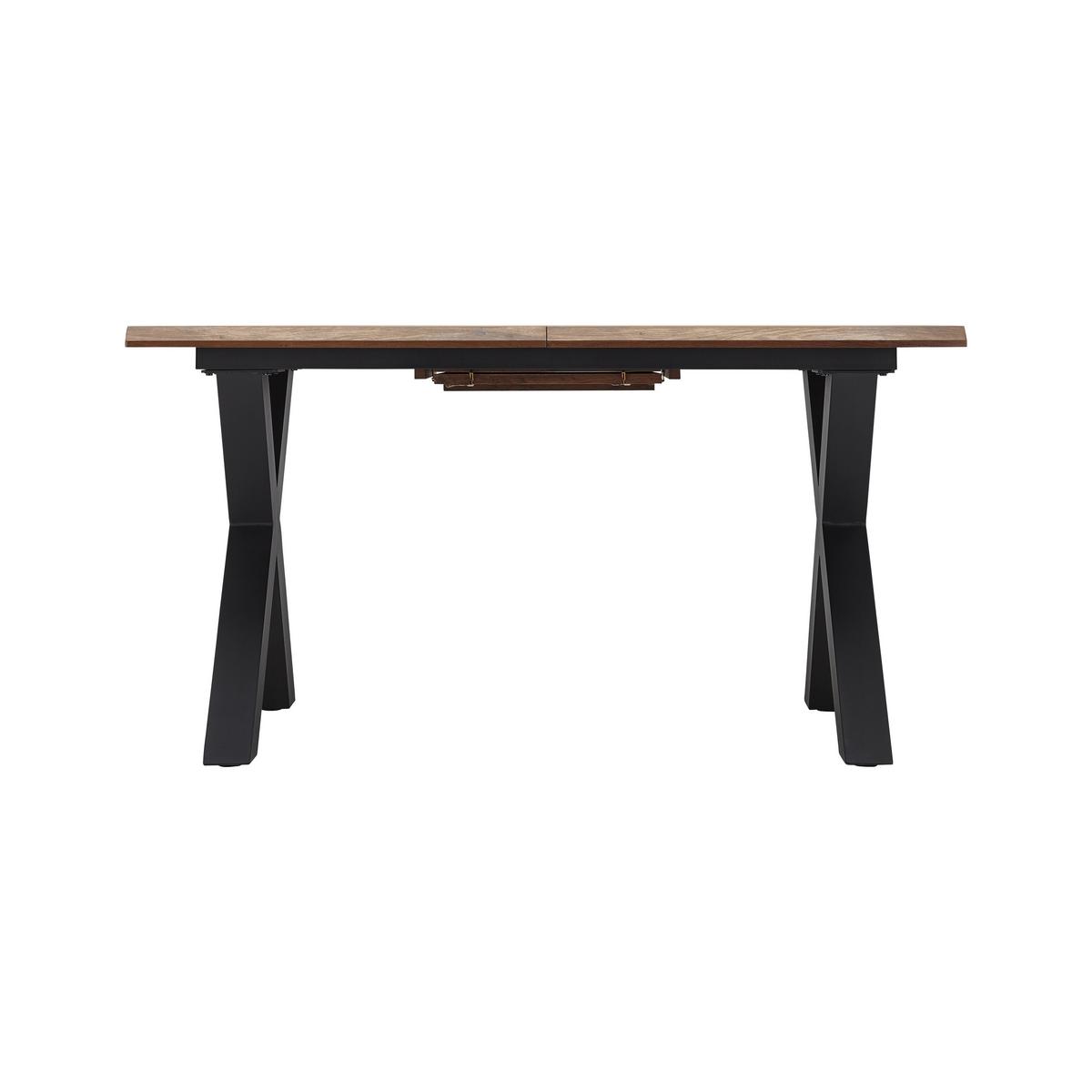 Rozkladací jedálenský stôl LIA 140-180x76x90 cm - čierna/farba vlašského orecha, Modern, kov/kompozitné drevo (140-180/90/76cm) - Bessagi Home