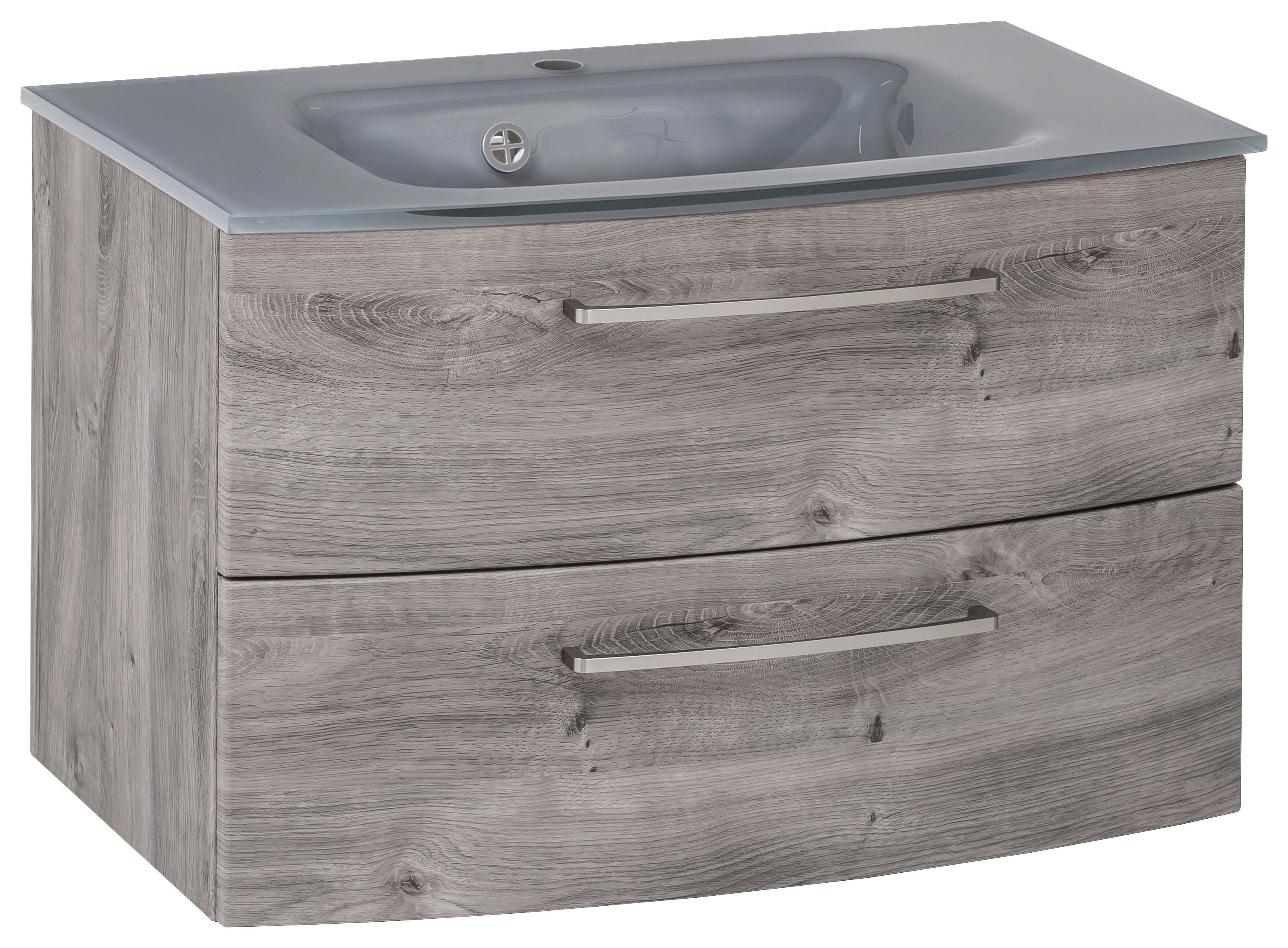 Waschbecken Mit Unterschrank Stockholm B: 80cm, Grau Dekor