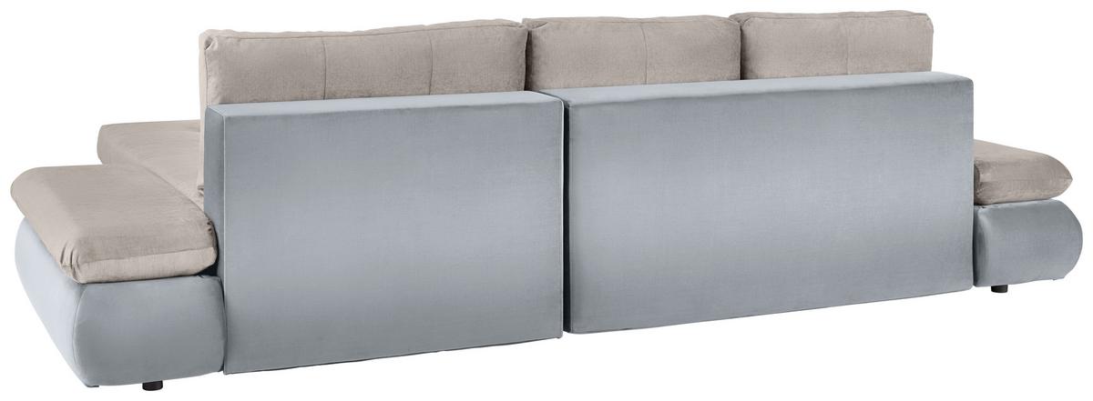 Rohová sedačka ENRICO, obojstranná, strieborná - čierna/chrómová, Konventionell, kov/textil (303/88/185cm) - Based