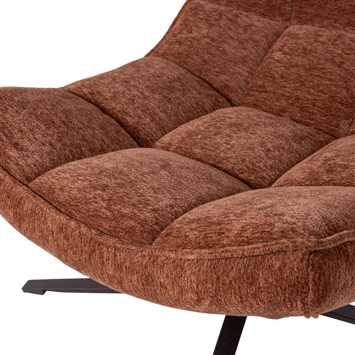 SESSEL Maudi Braun B: 74cm - Schwarz/Braun, MODERN, Textil/Metall (74/84/86cm) - Livetastic