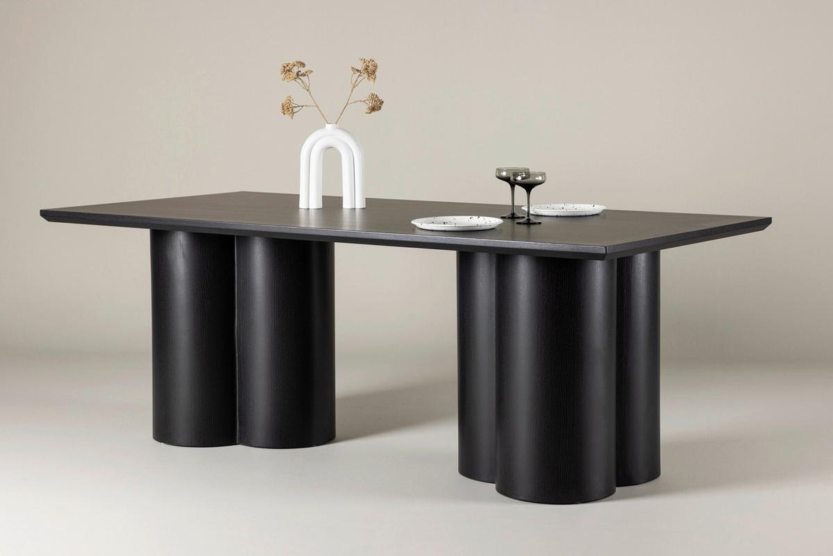 ESSTISCH Olivia, Schwarz B: 210 cm - Schwarz, MODERN, Holz (210/100/75cm) - Livetastic