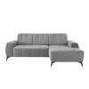 Ecksofa mit USB Anschluss Sano,silberfarben,s:258x180 cm - Silberfarben/Schwarz, MODERN, Textil (258/180cm) - Livetastic