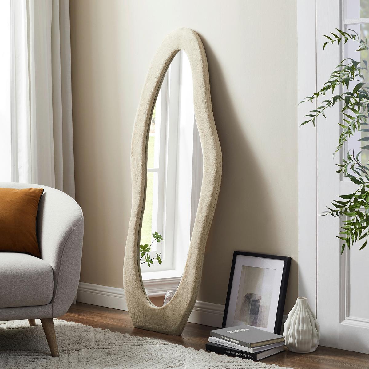 Standspiegel Champagner B: 60 cm - Champagner, Design, Glas/Holzwerkstoff (60/160/3,5cm) - Livetastic