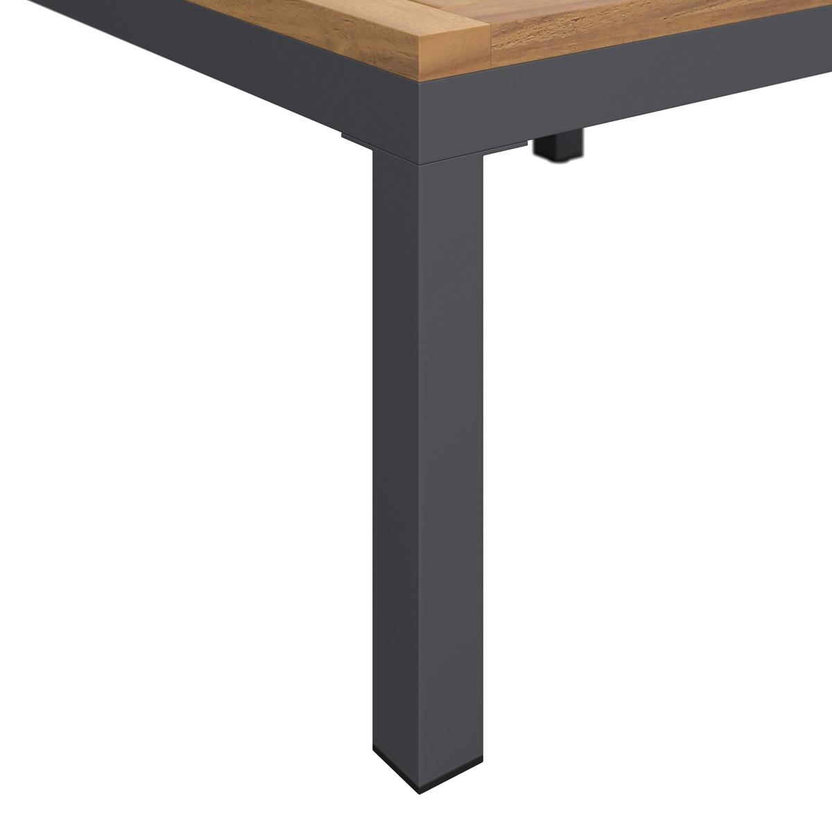 Loungegarnitur Santa Monica - Grau/Akaziefarben, MODERN, Holz/Kunststoff (152/271cm) - Beldano