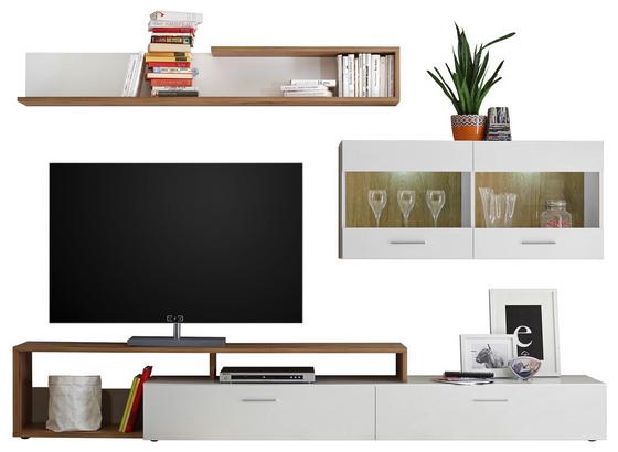 Wohnwand New Vision 3 - Eichefarben/Schwarz, MODERN, Glas/Holzwerkstoff (265/192/42cm) - Ti`me Wohnwand New Vision 3 - Eichefarben/Schwarz, MODERN, Glas/Holzwerkstoff (265/192/42cm) - Ti`me