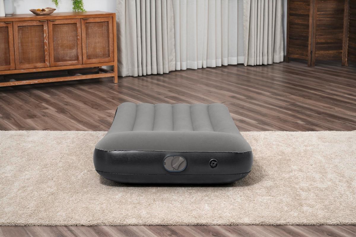 Luftbett Lukas 188x99x30 cm Bis 300kg, inkl. Pumpe - Dunkelgrau/Schwarz, KONVENTIONELL, Kunststoff (188/99cm) - Bestway