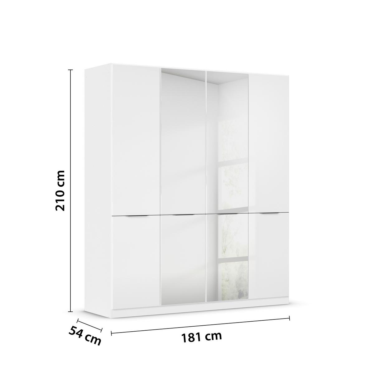 Kleiderschrank Max - Weiß Hochglanz/Weiß, KONVENTIONELL, Holzwerkstoff (181/210/54cm) - James Wood