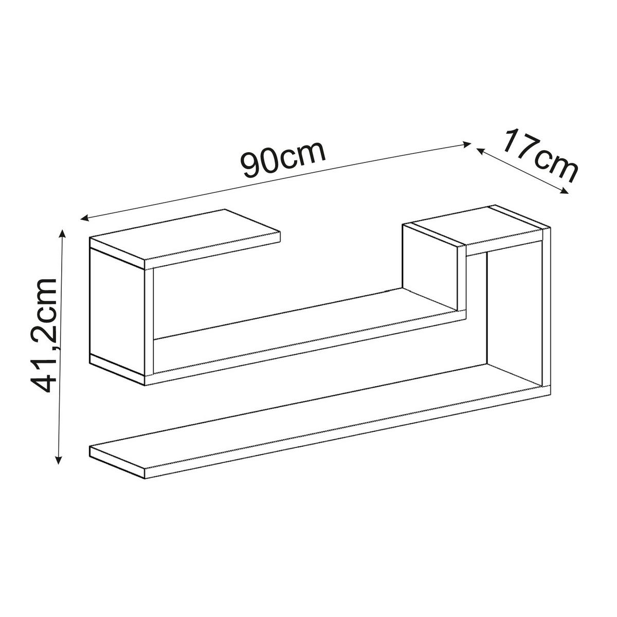 Wandregal Ravi Anthrazit B: 90 cm - Anthrazit, Design, Holzwerkstoff (90/41,2/17cm) - Livetastic
