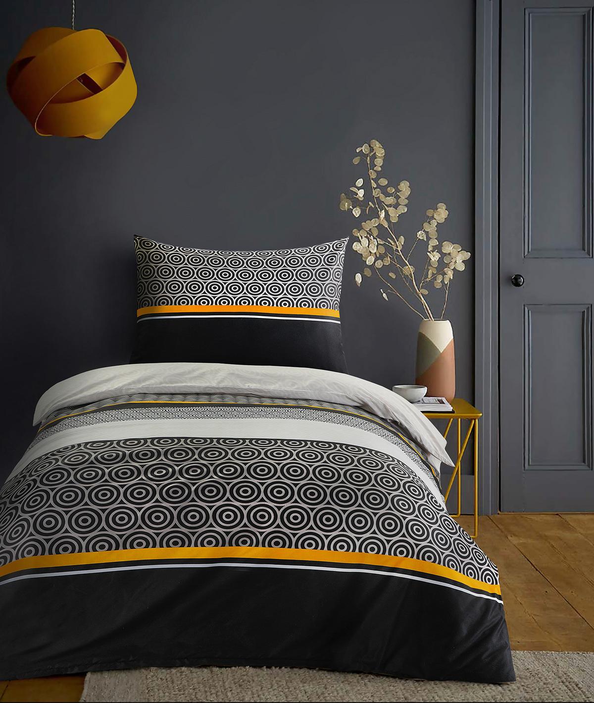 Bettwäsche Hemma - Graublau/Hellgrau, MODERN, Textil (140/200cm) - Luca Bessoni