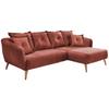 Ecksofa Baggio Koralle S: 277/162 cm - Koralle/Buchefarben, MODERN, Holz/Textil (277/162cm) - Livetastic