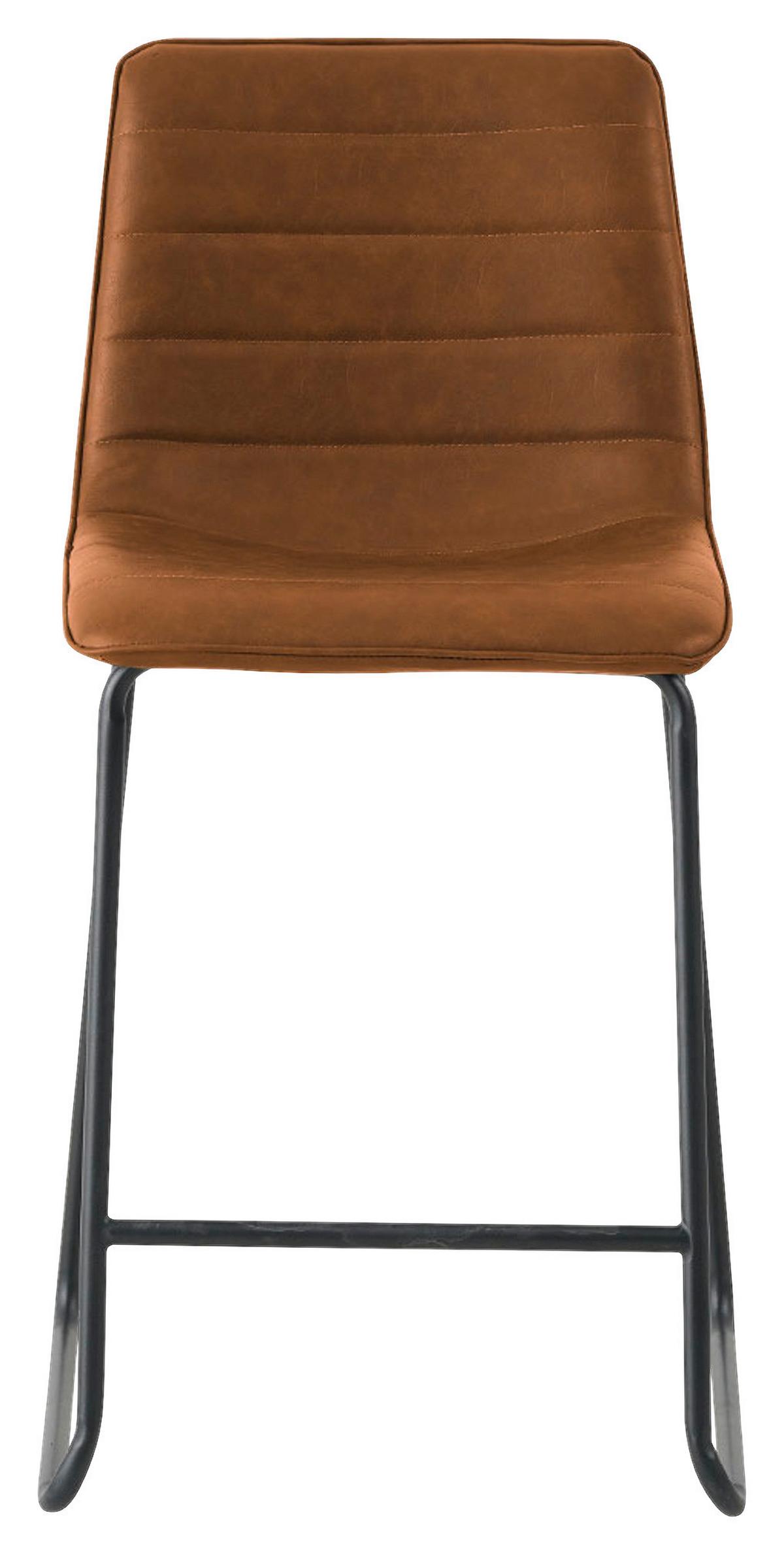 Barhocker-set Milan - Cognac/Schwarz, KONVENTIONELL, Kunststoff/Textil (49/98/54,5cm) - MID.YOU