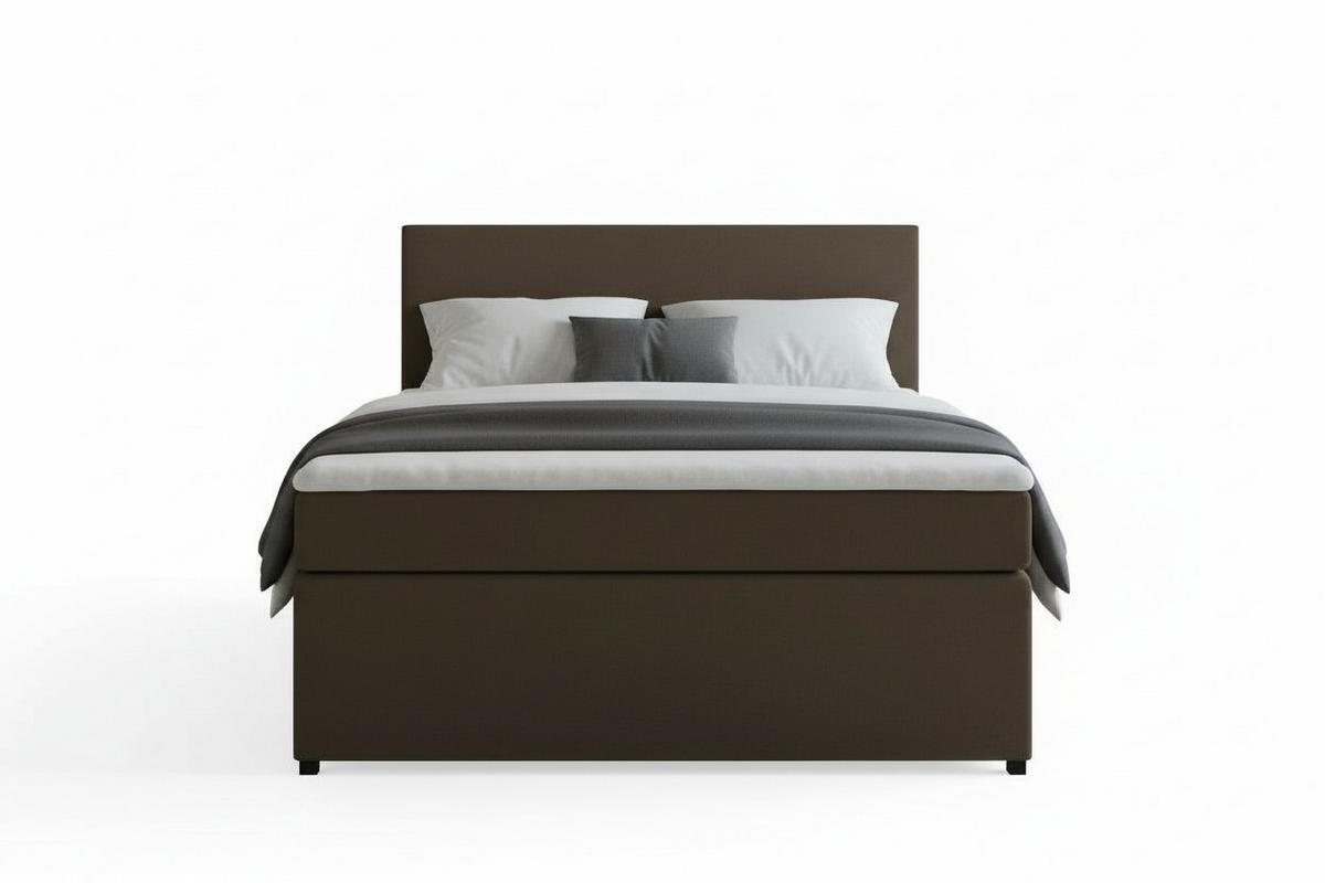 Boxspringbett Togo 140 140x200 Braun - Schwarz/Braun, MODERN, Holzwerkstoff/Textil (140/200cm) - MID.YOU