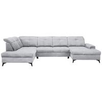 Sedacia súprava U SIERRA, ľavá, svetlosivá CLOUD - čierna/svetlosivá, Modern, kov/textil (230/364/181cm) - Mömax