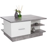 Couchtisch Holz mit Stauraum City, Betonoptik Hell/ Weiß - Hellgrau/Weiß, MODERN, Holzwerkstoff (100/45/60cm)