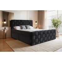 Boxbett Zante Schwarz Lf: 160x200 cm - Schwarz, MODERN, Textil (160/200cm) - Livetastic