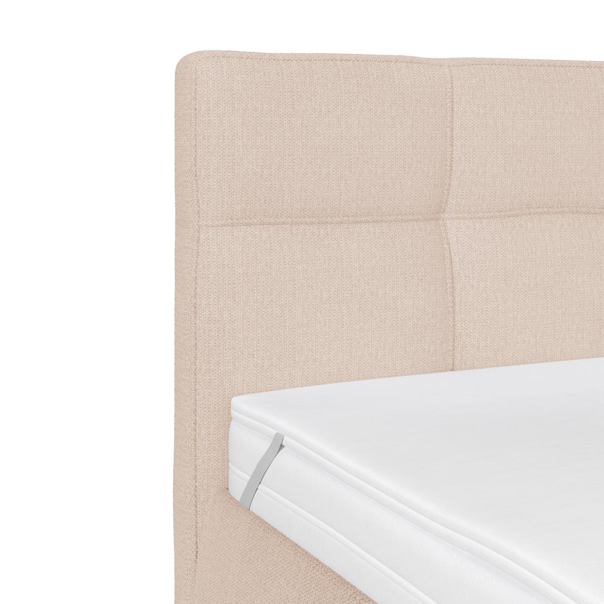 Polsterbett Zeni 140 - Beige/Schwarz, KONVENTIONELL, Holz/Textil (140/200cm)