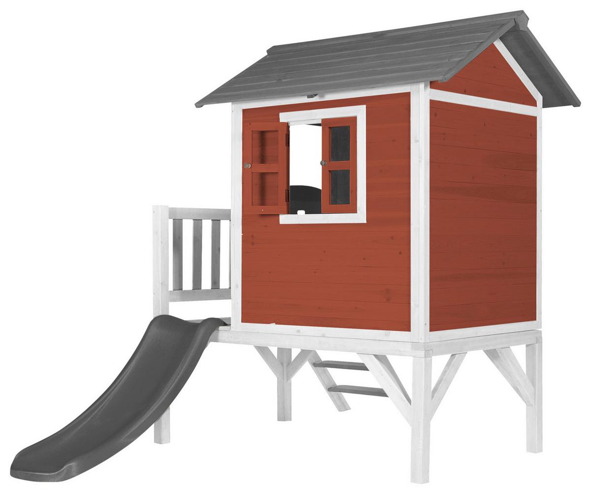 Spielhaus C050.002.85 - Rot/Weiß, KONVENTIONELL, Holz/Kunststoff (240/189/167cm) - Ambia Garden