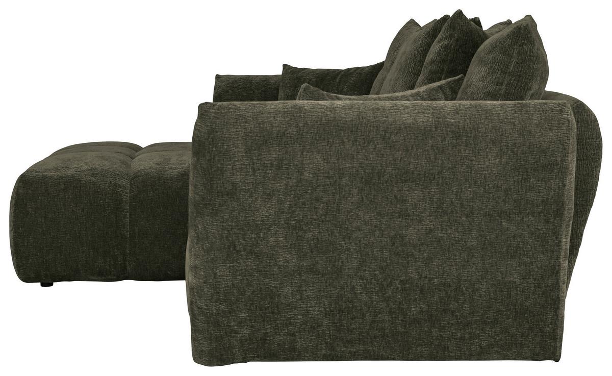 Univerzálna sedačka CAMMELLIO, zelená ženilka, 7 vankúšov - čierna/zelená, Modern, textil (296/75-95/189cm) - Mömax
