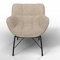 Relaxační křeslo ROBIN, béžová barva - černá/béžová, Moderní, kov/textil (72/78/81cm) - Bessagi Home