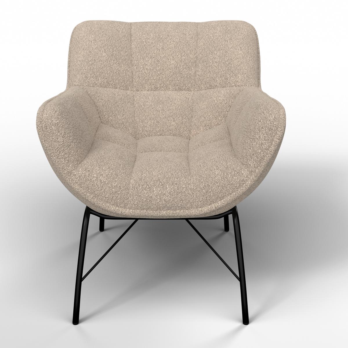 Relaxační křeslo ROBIN, béžová barva - černá/béžová, Moderní, kov/textil (72/78/81cm) - Bessagi Home