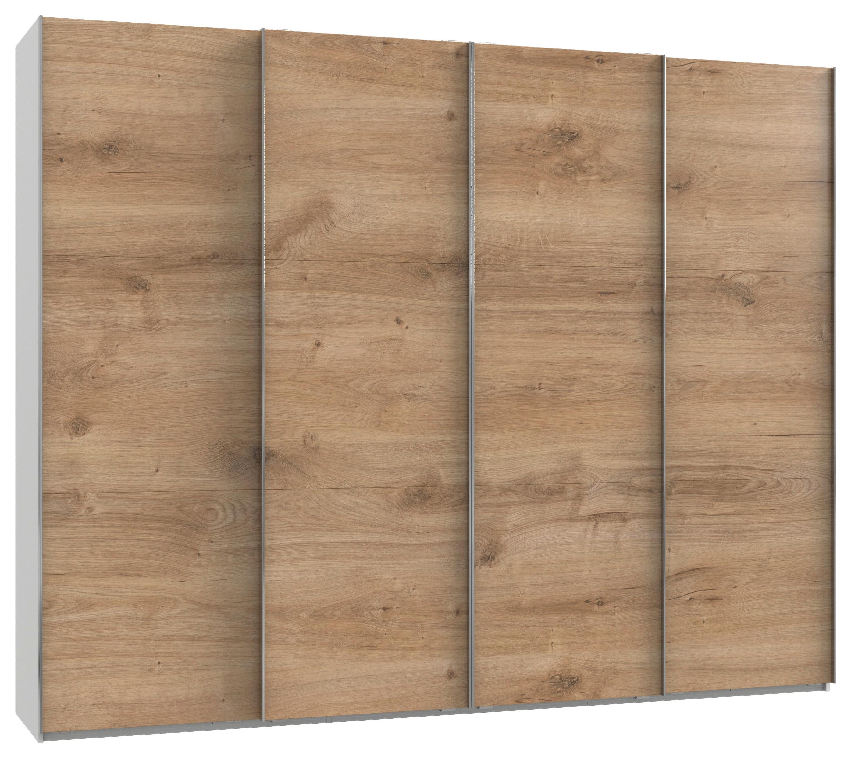 Schwebetürenschrank B: 300 cm Level, Weiß/Eiche Dekor - Eichefarben/Weiß, MODERN, Holzwerkstoff (300/236/65cm) - MID.YOU