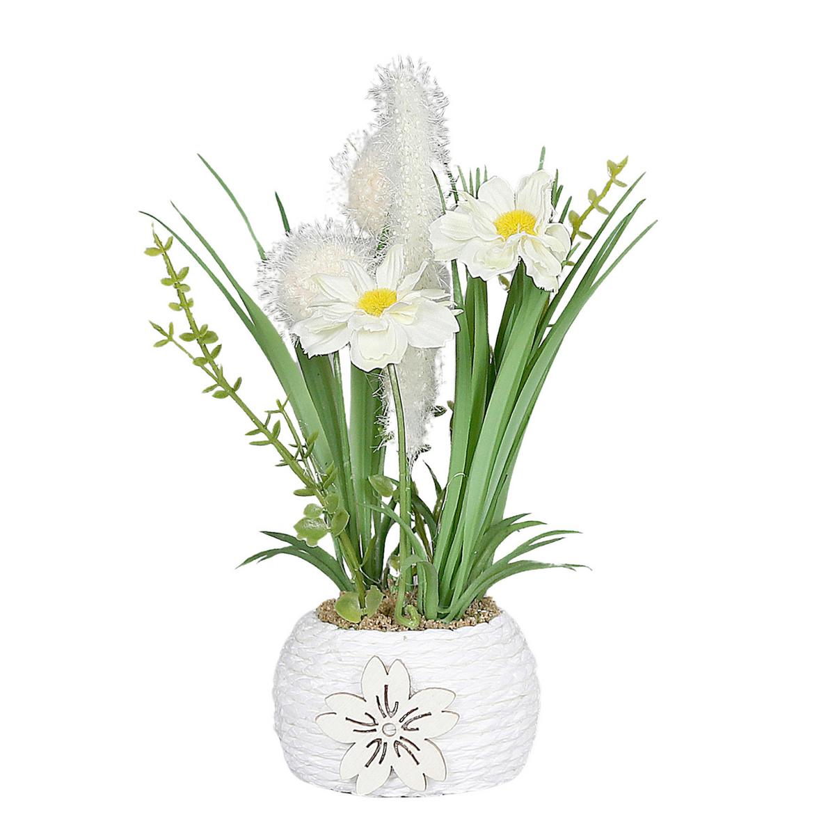 Kunstblume Wiesenblume - Weiß, Basics (20cm)